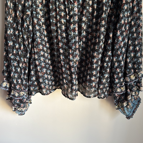 Free People Jenna Printed Blouse Large - Picture 7 of 14